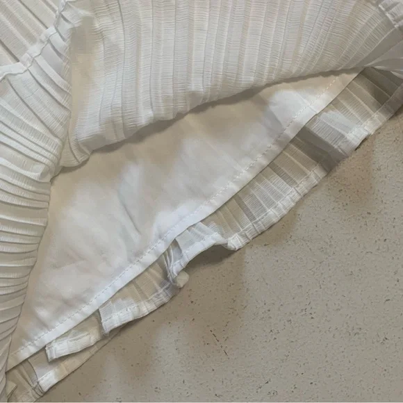 Lulus Large Amalfi Coast White Pleated Flutter Sleeve Mini Dress NWOT - Picture 9 of 16